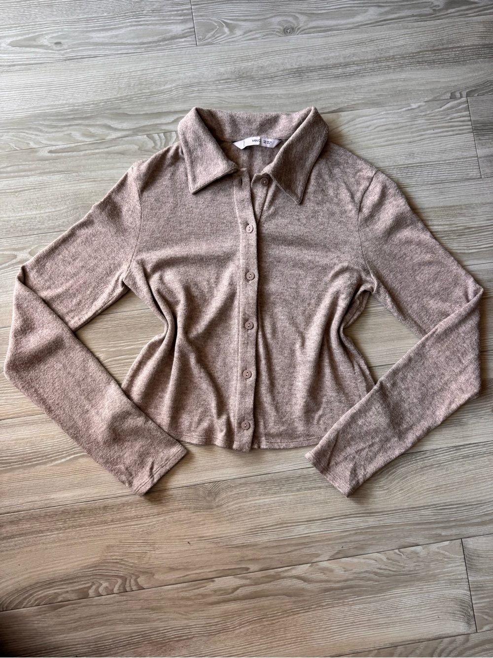 Mango Collared Button-Front Knit Cardigan